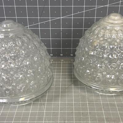 2   Vintage Light Slip Shades GLASS 