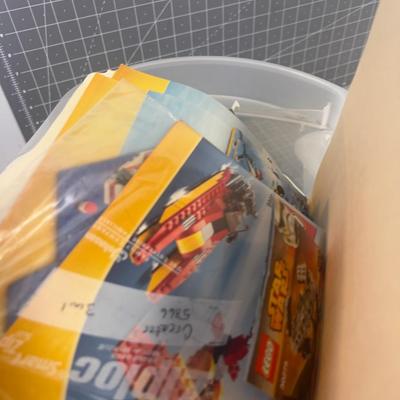 2 Plastic Tubs of LEGO INSTRUCTION BOOKS! WOW!!! 