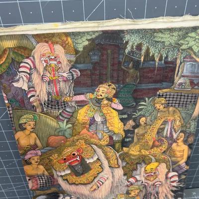 Hindu Fabric Panel, Stretched on Wood