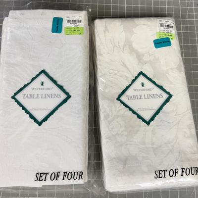 2 Sets of 4 Waterford NAPKINS Kings Court Pattern 