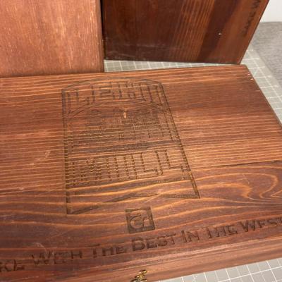 3 Pine Boxes of LEHI MILL BRANDED