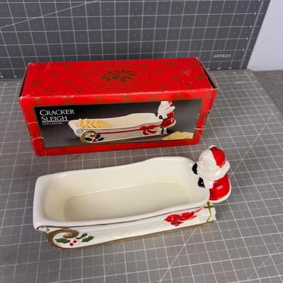 Vintage Cracker Sled with Santa