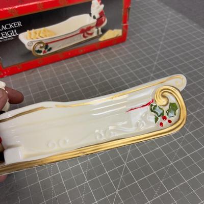 Vintage Cracker Sled with Santa