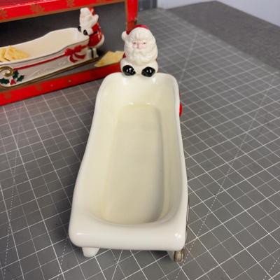 Vintage Cracker Sled with Santa