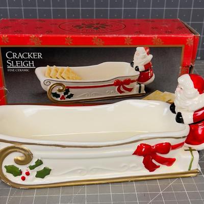 Vintage Cracker Sled with Santa