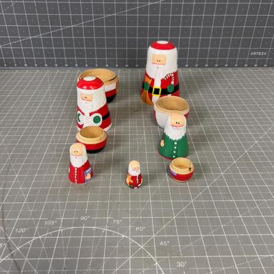6 Santas Russian Nesting Dolls