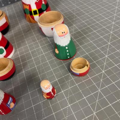 6 Santas Russian Nesting Dolls