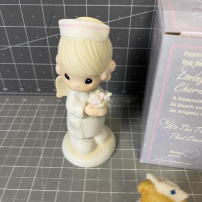 (3) Decorative Figurines, Precious Moment etc. 
