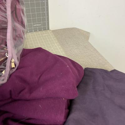 Fleece, Wine & Lavender Color Queen Sheet and Pillowcase
