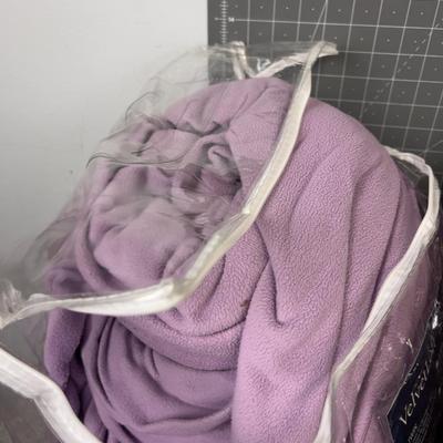 Fleece, Wine & Lavender Color Queen Sheet and Pillowcase