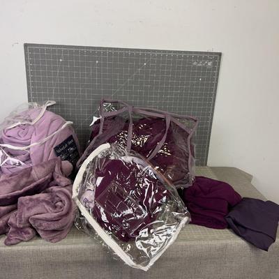 Fleece, Wine & Lavender Color Queen Sheet and Pillowcase