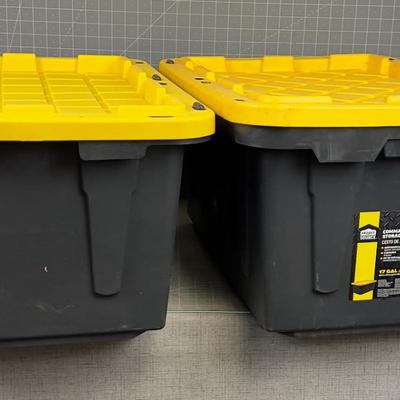 2 Heavy Duty Commander Storage Tote 17Gallon