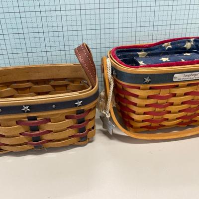 3 patriotic Longaberger baskets