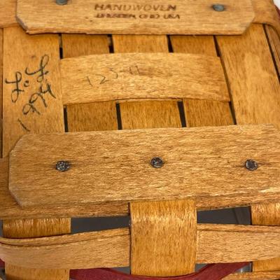 2 round Longaberger baskets with handles