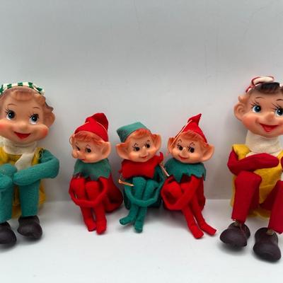 Vintage Knee Hugger Elf Ornaments
