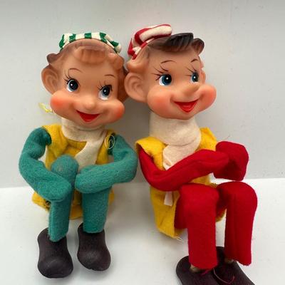 Vintage Knee Hugger Elf Ornaments