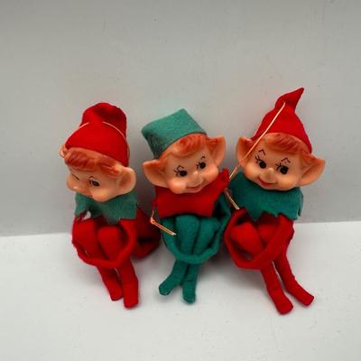 Vintage Knee Hugger Elf Ornaments