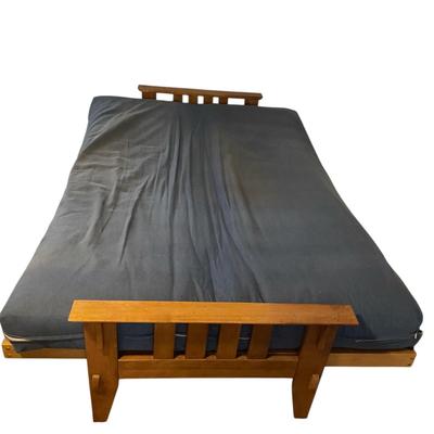 Wooden Futon Frame with Mattress (D-BM)