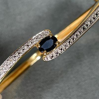Gold over Sterling Silver bangle Bracelet