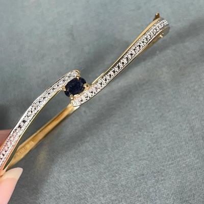 Gold over Sterling Silver bangle Bracelet