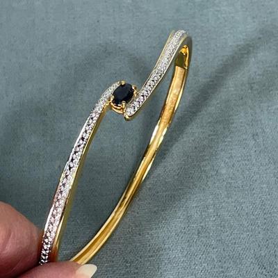 Gold over Sterling Silver bangle Bracelet