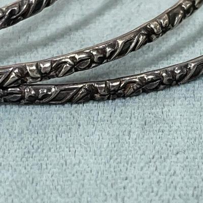 3 Vintage Sterling Silver bangle bracelets