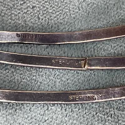 3 Vintage Sterling Silver bangle bracelets