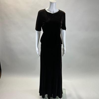 517 ELVEN VELVET Brown 2pc. Shirt and Skirt Size M