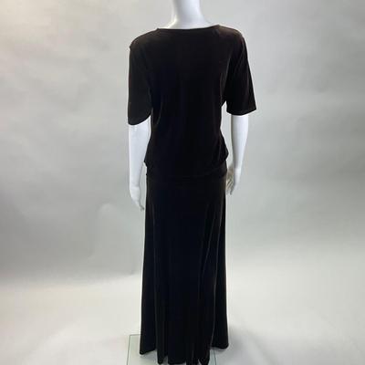 517 ELVEN VELVET Brown 2pc. Shirt and Skirt Size M