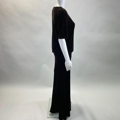 517 ELVEN VELVET Brown 2pc. Shirt and Skirt Size M