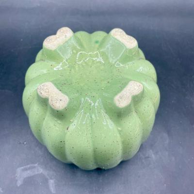 Vintage California Pottery Green Speckled Ceramic Footed Planter