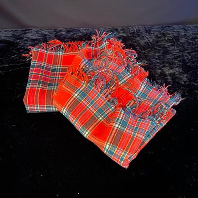 Two Wool Plaid Scarves (D-BM)