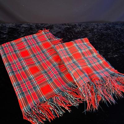 Two Wool Plaid Scarves (D-BM)