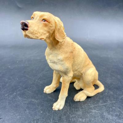 Vintage Yellow Labrador Retriever Dog Resin Figurine
