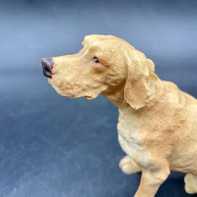 Vintage Yellow Labrador Retriever Dog Resin Figurine