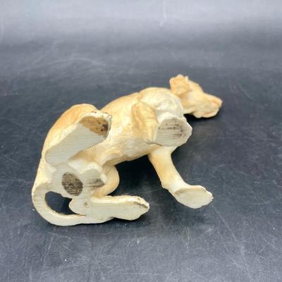 Vintage Yellow Labrador Retriever Dog Resin Figurine