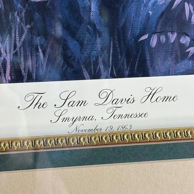 Framed Artwork of The Sam Davis Home, Smyrna, Tennessee