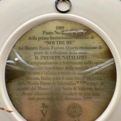 Italian Studio Dante 8" Alabaster 3D Collector Plates w/ Certificate of Authenticity & Box