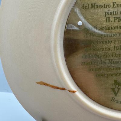 Italian Studio Dante 8" Alabaster 3D Collector Plates w/ Certificate of Authenticity & Box