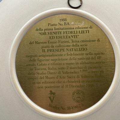 Italian Studio Dante 8" Alabaster 3D Collector Plates w/ Certificate of Authenticity & Box