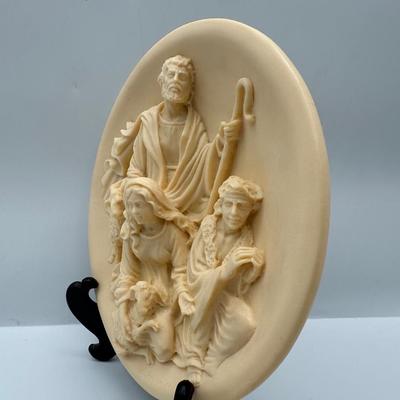 Italian Studio Dante 8" Alabaster 3D Collector Plates w/ Certificate of Authenticity & Box