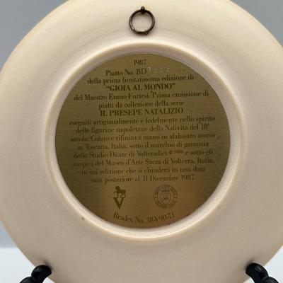 Italian Studio Dante 8" Alabaster 3D Collector Plates w/ Certificate of Authenticity & Box