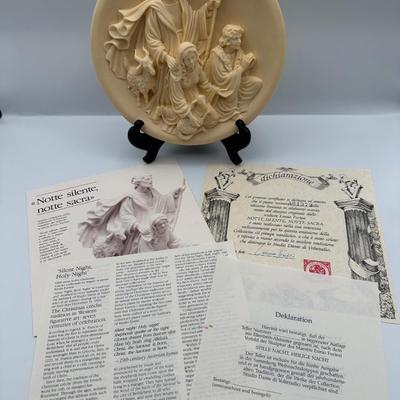 Italian Studio Dante 8" Alabaster 3D Collector Plates w/ Certificate of Authenticity & Box