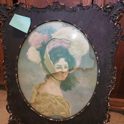 Antique wood frame picture.
