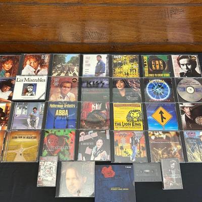 Collection of CDs and Tapes with 80s, 90s and early 2000s hits