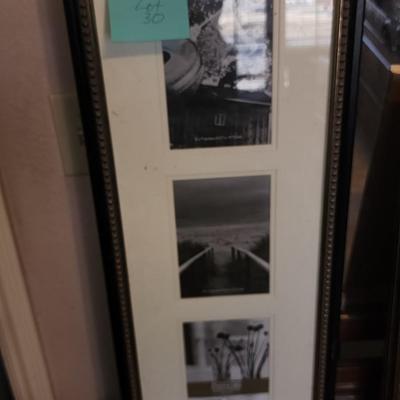 Black picture frame with 3 slots 5 by 7