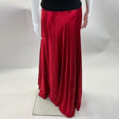 524 BLOOMINGDALES Red Skirt Silk Skirt Size 14