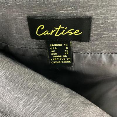 525 CARTISE Metallic Grey Long Skirt Size 8