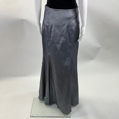 525 CARTISE Metallic Grey Long Skirt Size 8