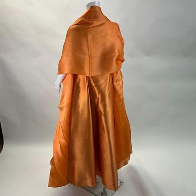 520 ISAAC MIZRAHI New York Pumpkin Satin Spaghetti Strap Dress